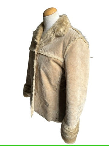 Veste vintage peau retournée beige clair la friperie vintage 25