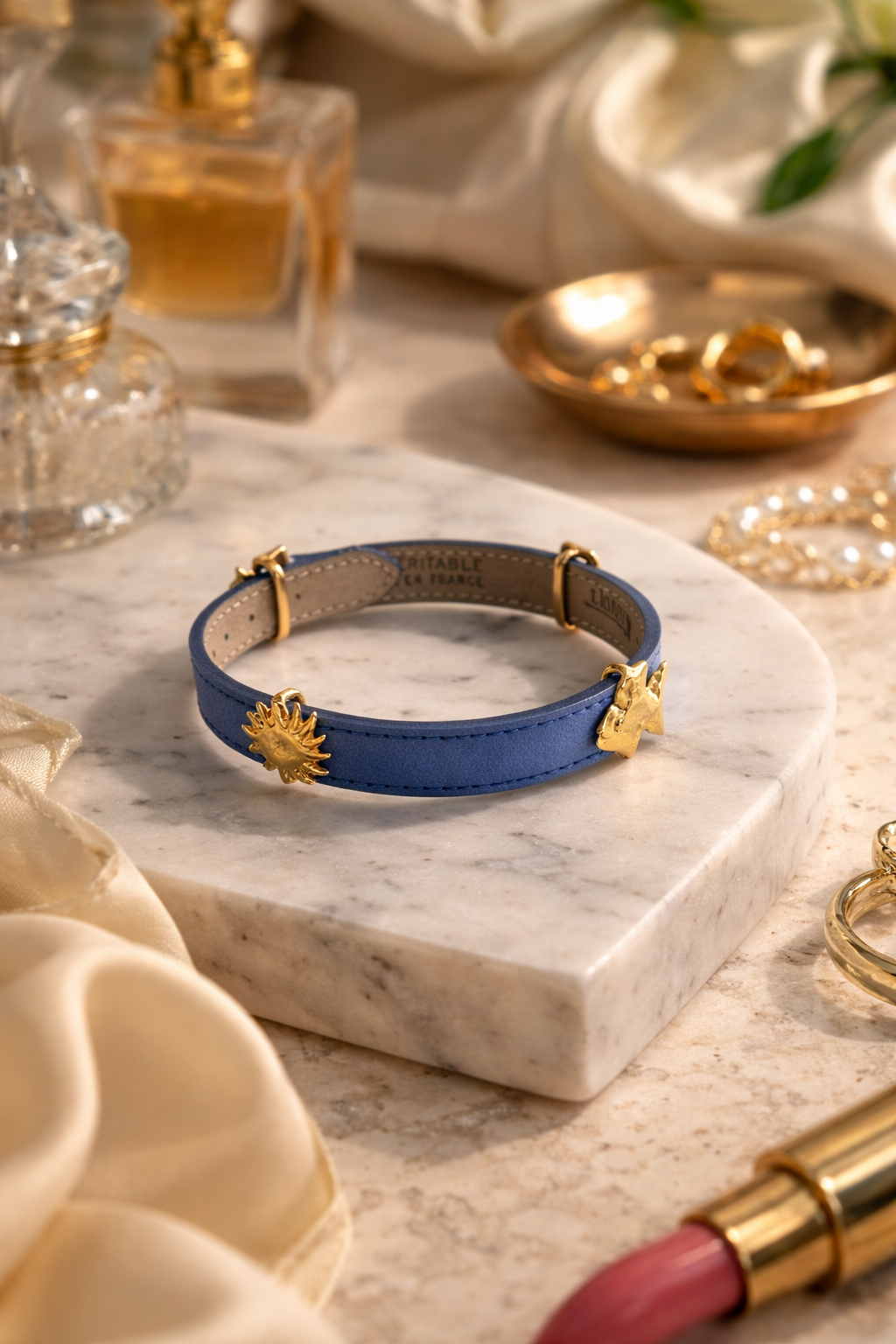 Bracelet vintage Lancôme Paris cuir la friperie vintage 25