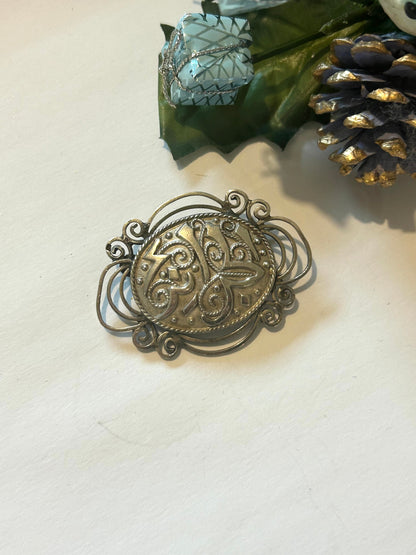 Broche vintage ethnique filigrane la friperie vintage 25