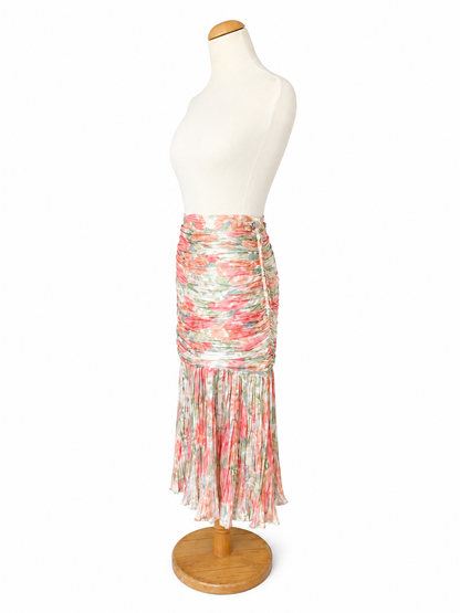 Jupe fleurie vintage drapé 80’s