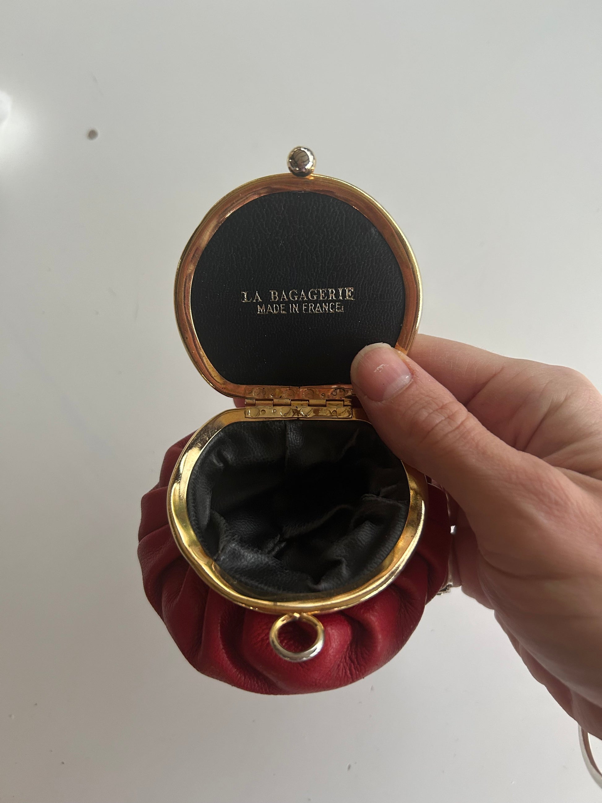 Porte monnaie vintage cuir rouge la friperie vintage 25