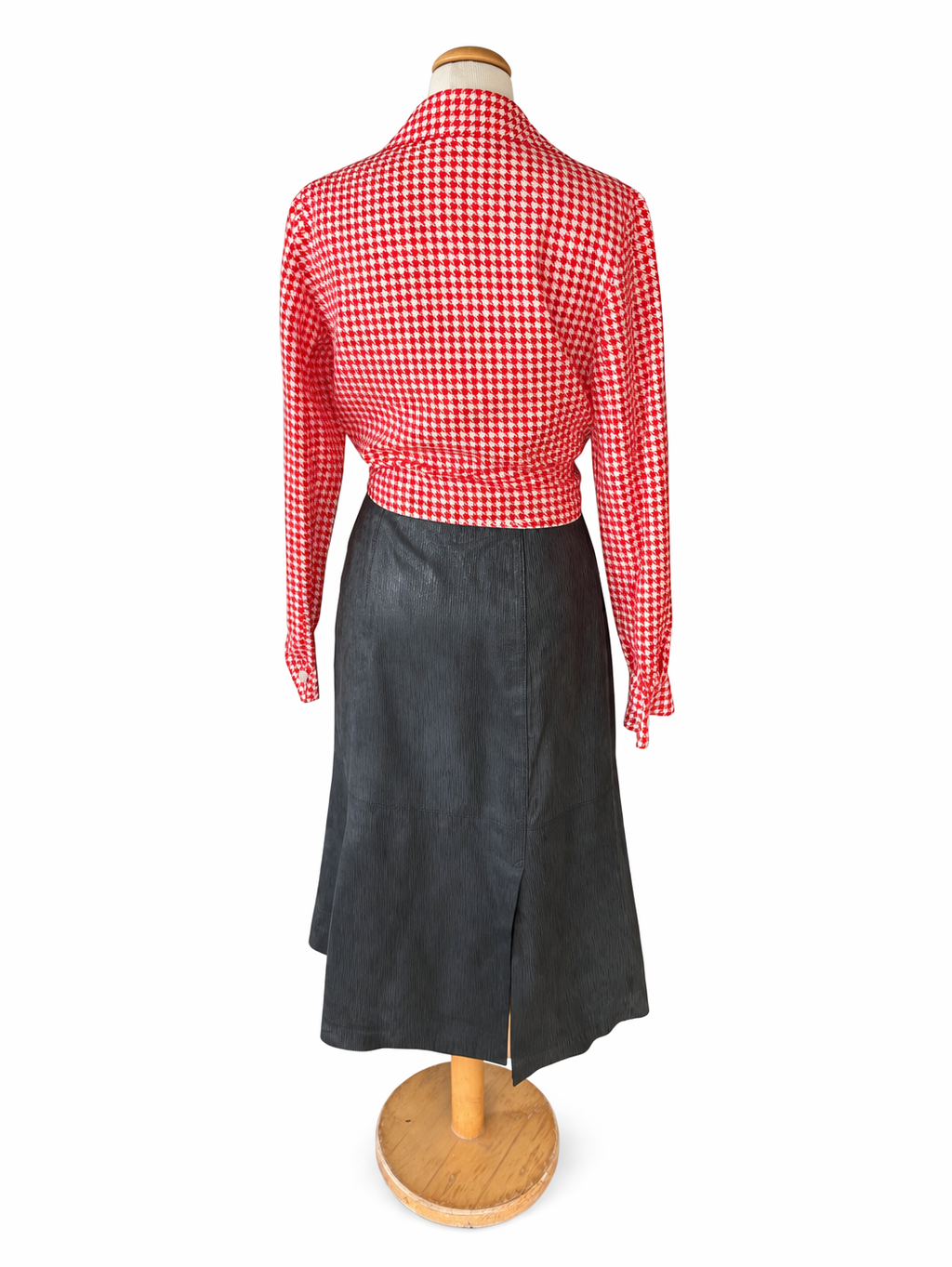 Jupe vintage en cuir noir La Squadra – Made in Italy