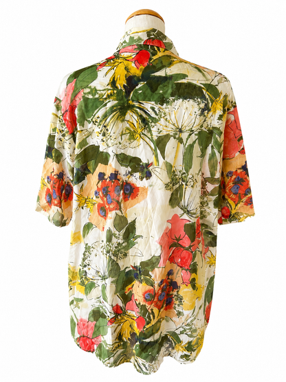 Chemise vintage fleurie aquarelle
