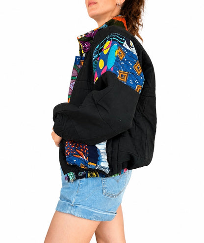 Veste matelassée coton imprimé graphique