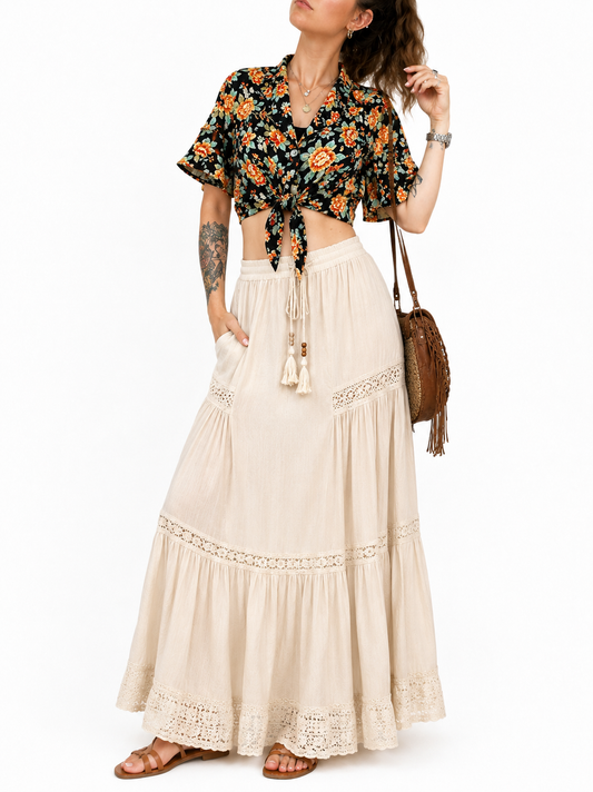 Chemisier court vintage fleuri