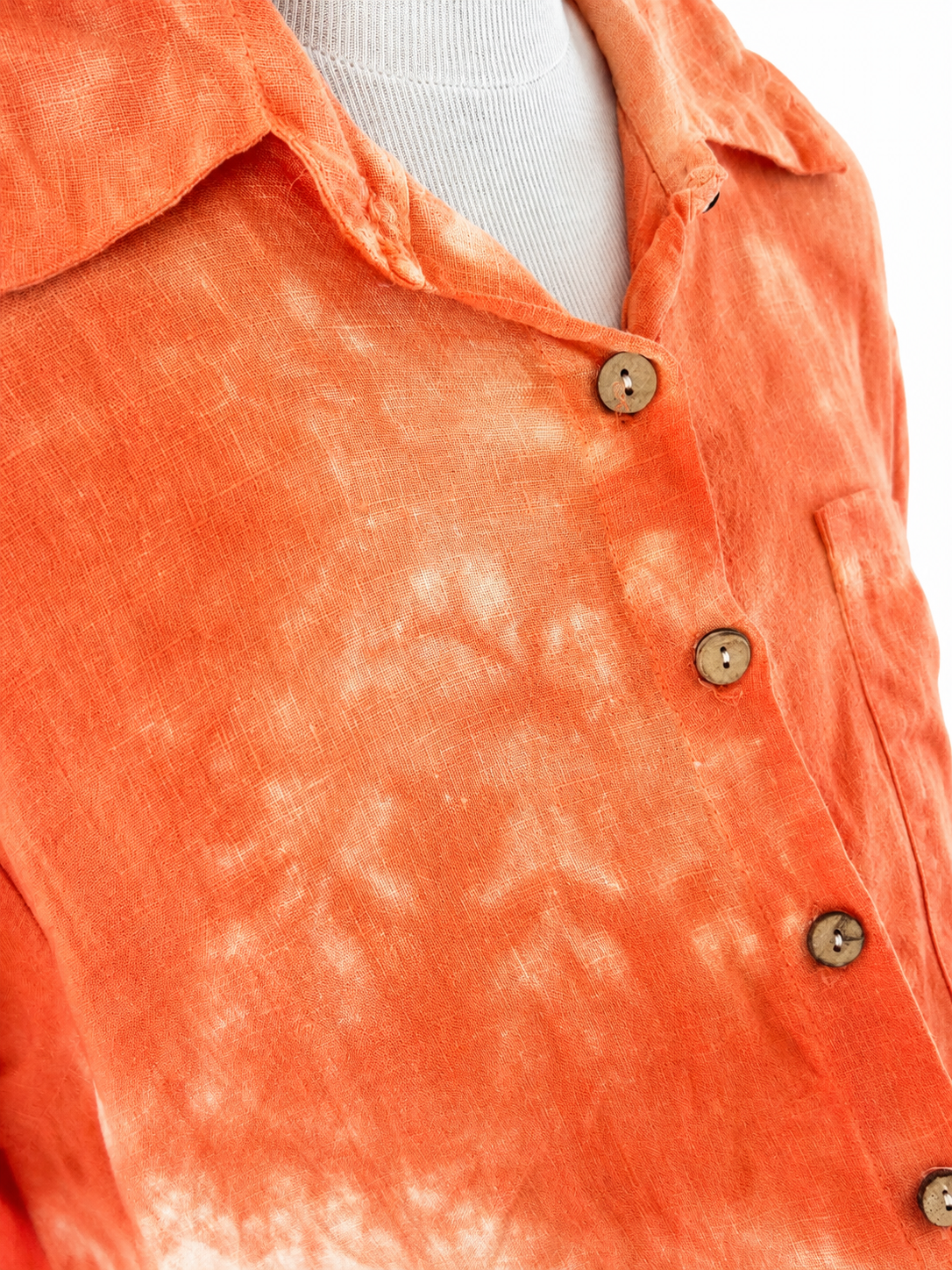 Robe chemise asymétrique lin tie dye
