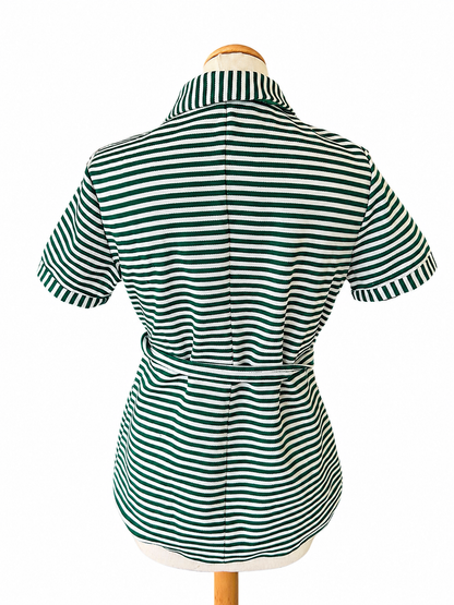 Tunique vintage 70’s rayée verte et blanche