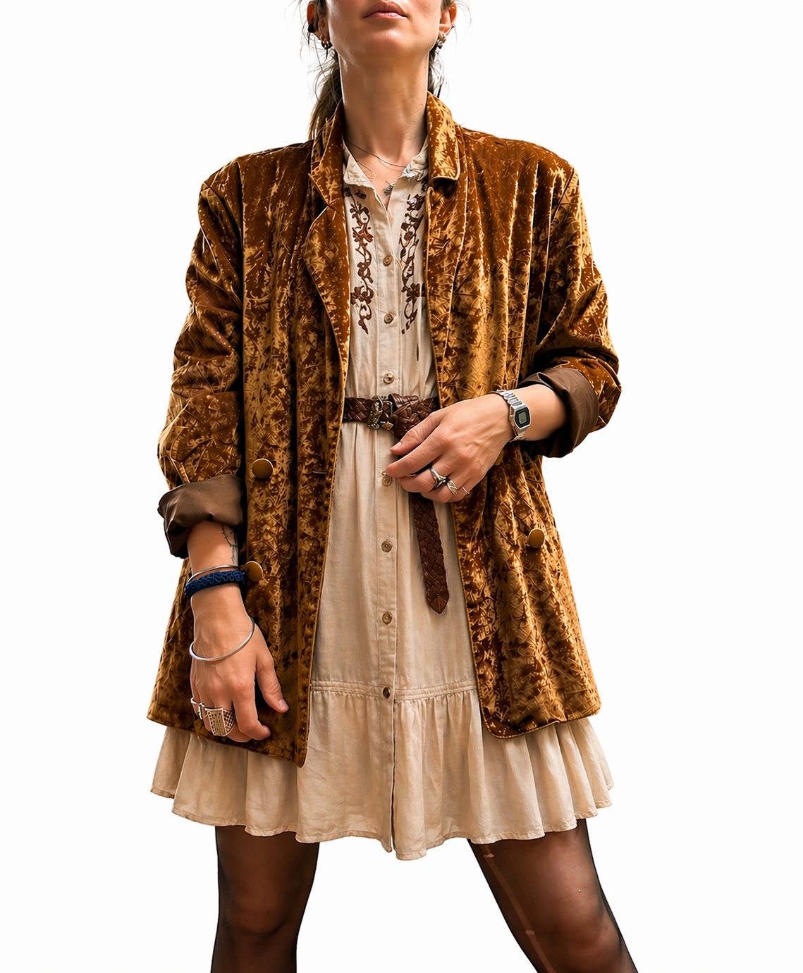Veste blazer vintage velours marron