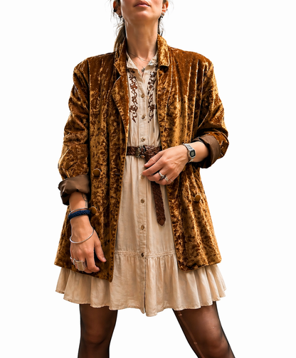 Veste blazer vintage velours marron