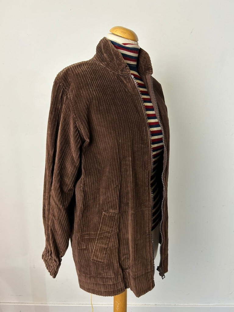 Veste en velours marron cotelé vintage années 60
