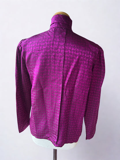 Blouse vintage Guy Laroche fushia jacquard la friperie vintage 25
