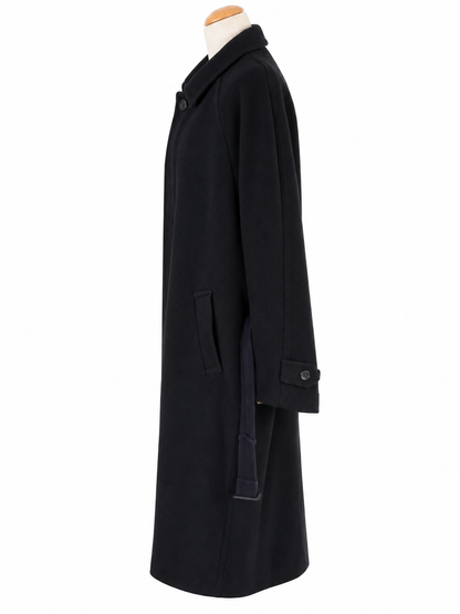 Manteau long vintage bleu marine laine