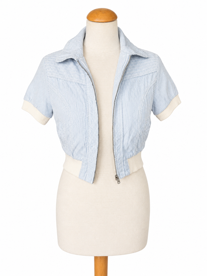 Veste courte rayée y2k