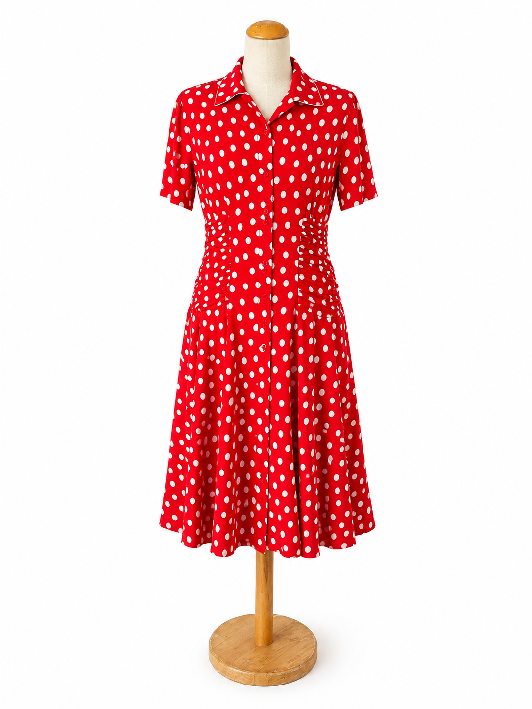 Robe vintage Louis Féraud rouge à pois