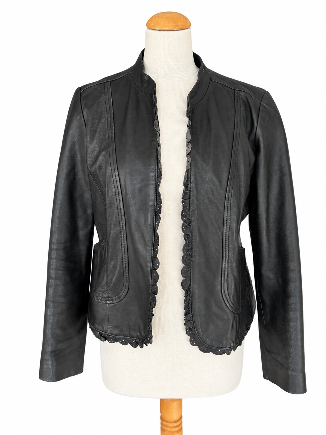 Veste vintage en cuir noir