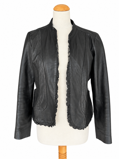 Veste vintage en cuir noir