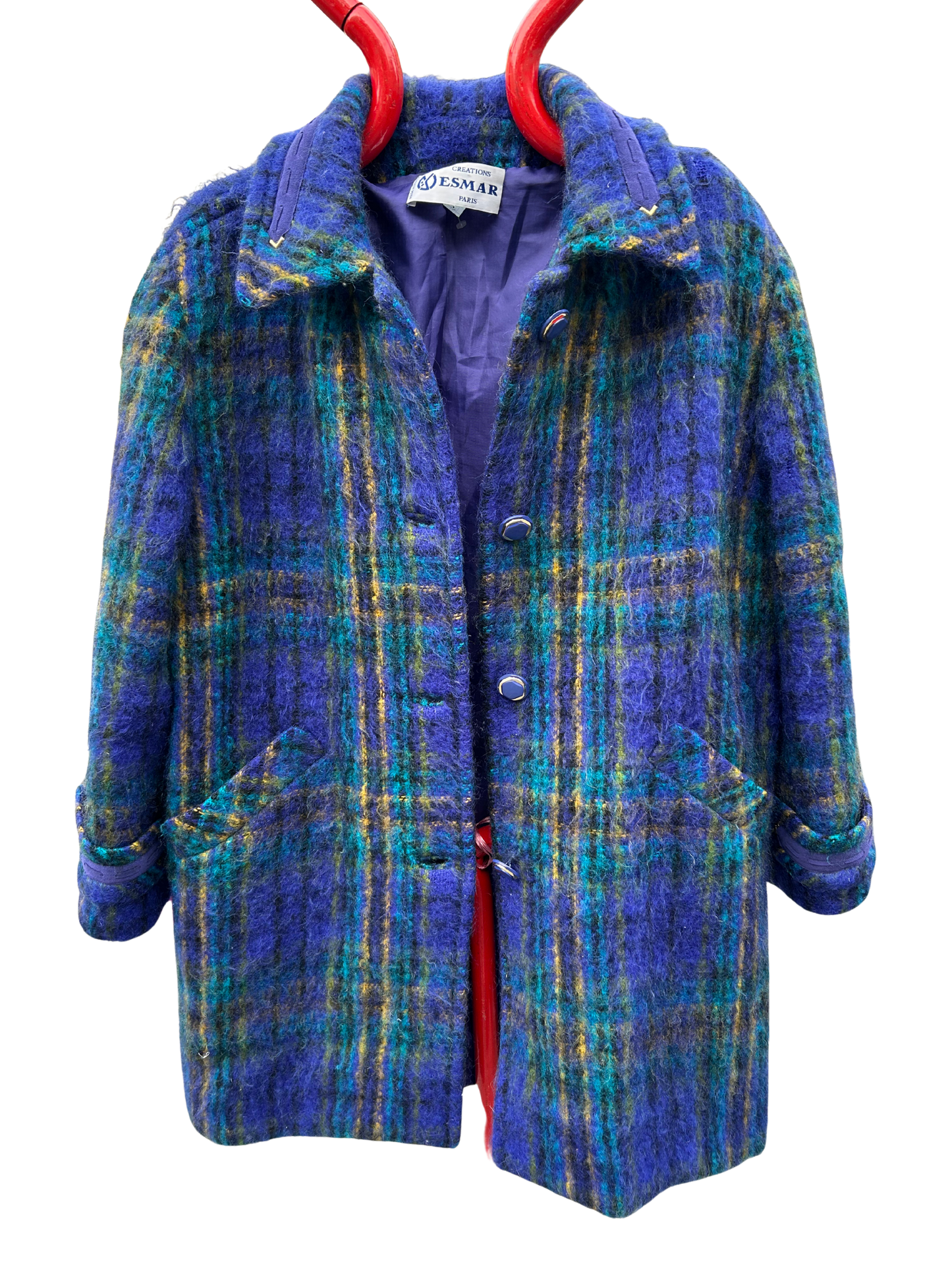 Manteau vintage mohair vintage bleu - friperie vintage la friperie vintage 25