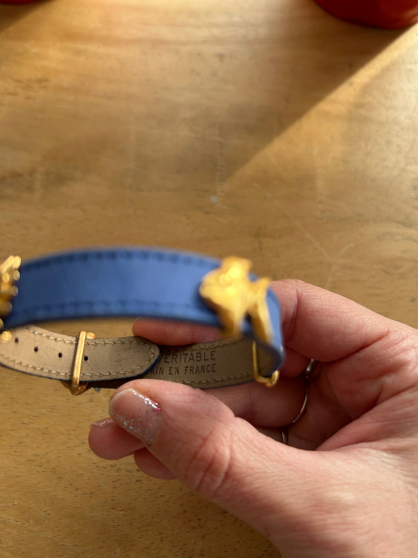 Bracelet vintage Lancôme Paris cuir la friperie vintage 25