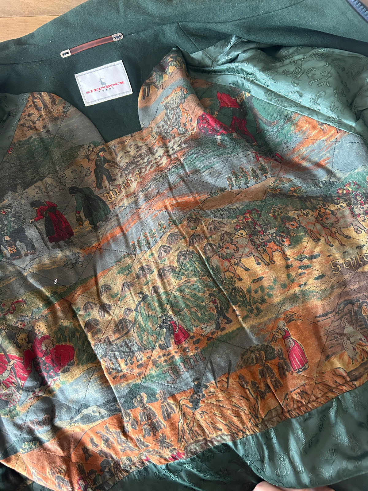 Manteau vintage tyrol bleu vert laine