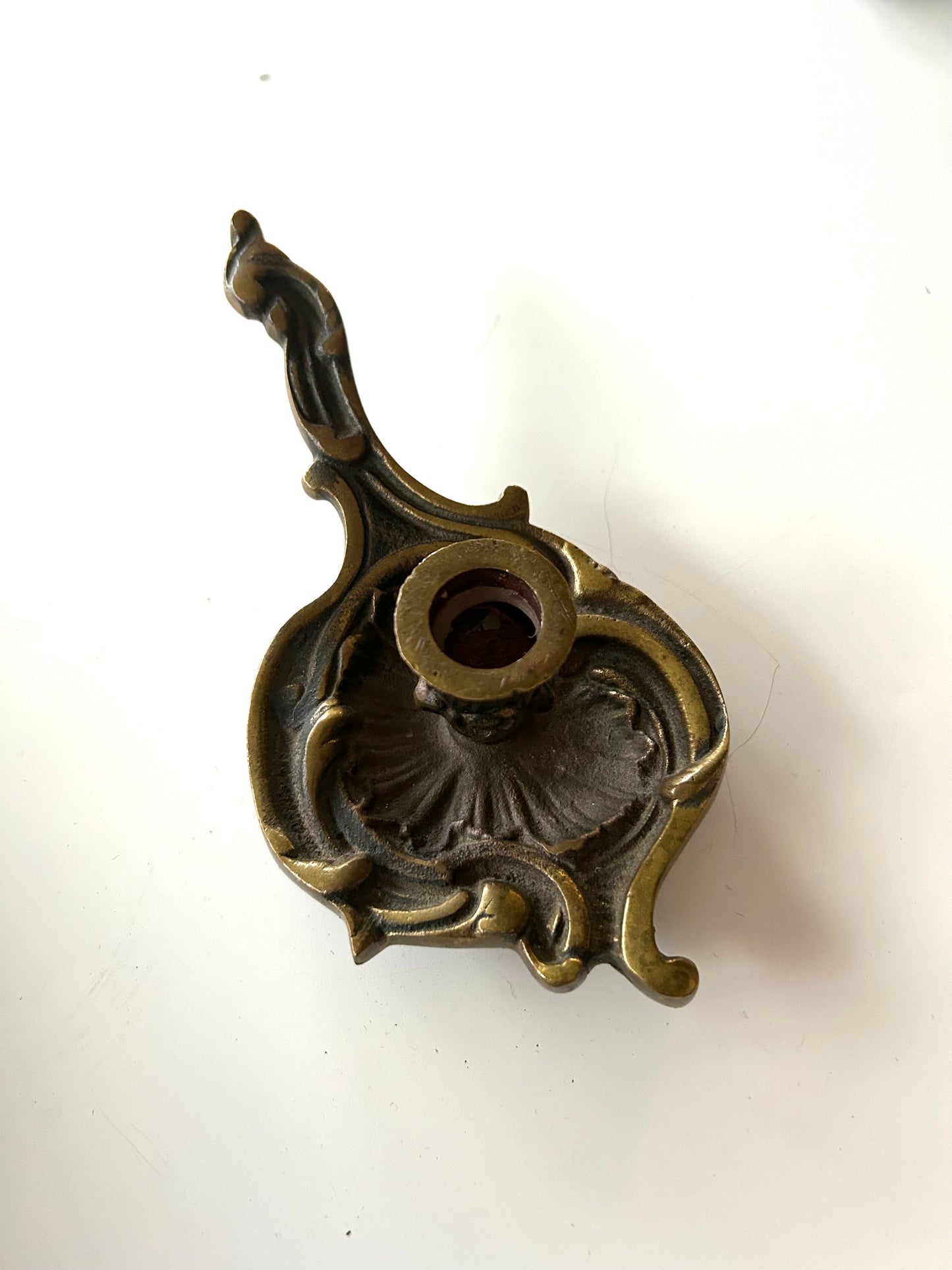 Bougeoir ancien en laiton baroque la friperie vintage 25