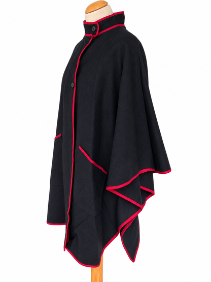 Cape vintage bleu marine en laine