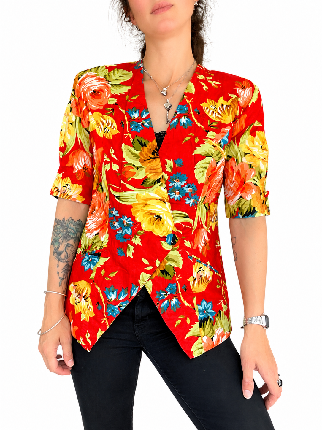 Veste fleurie vintage coton
