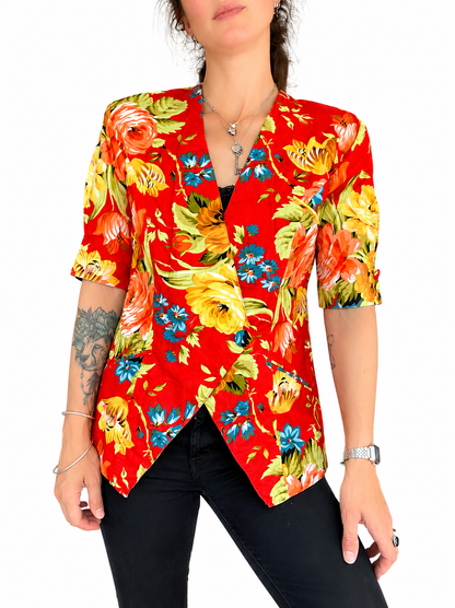 Veste fleurie vintage coton