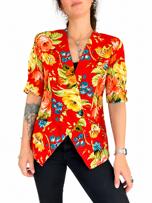 Veste fleurie vintage coton