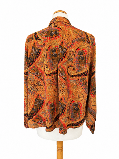 Chemisier vintage motifs orange