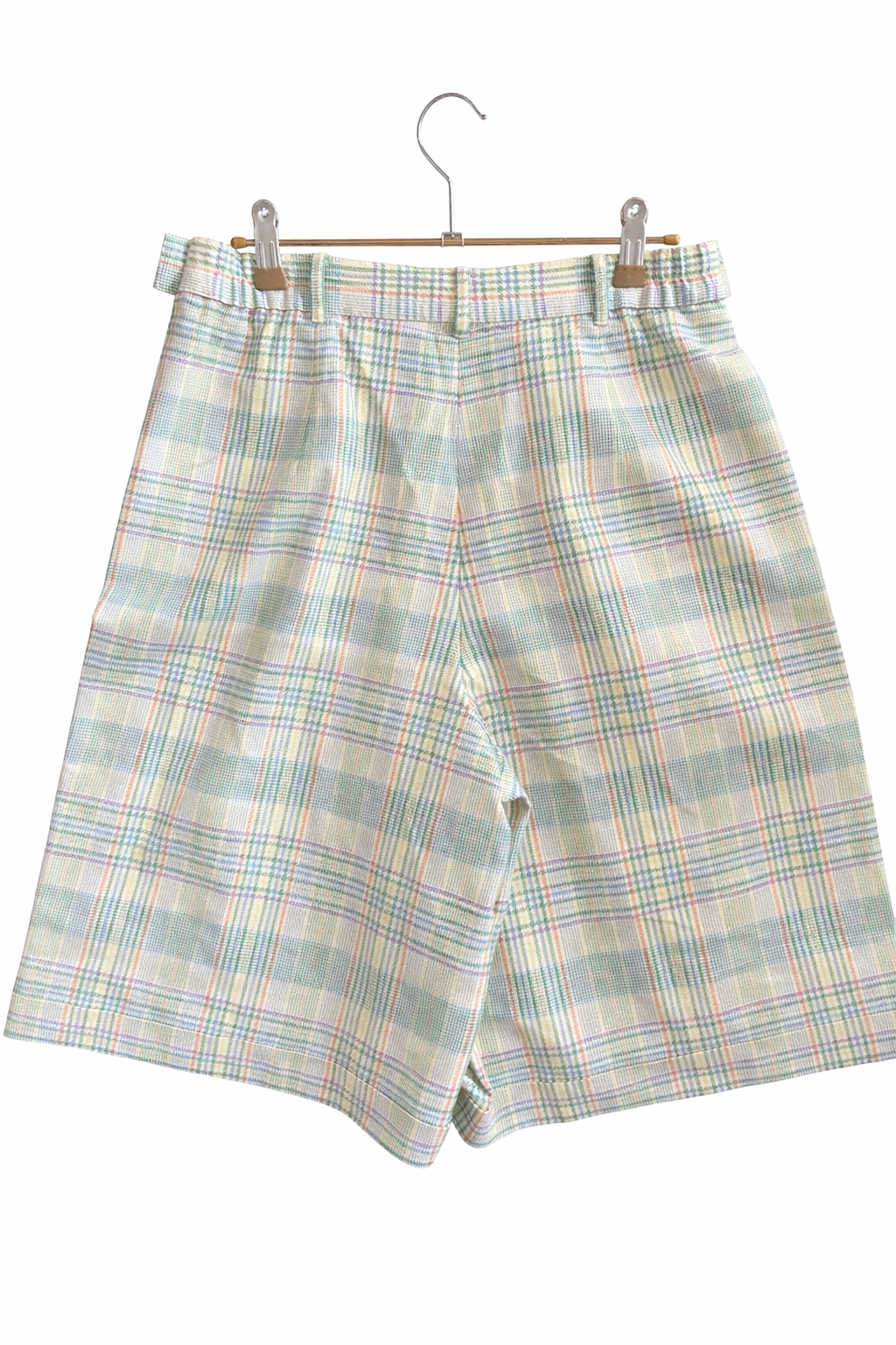 Short vintage long vert à carreaux