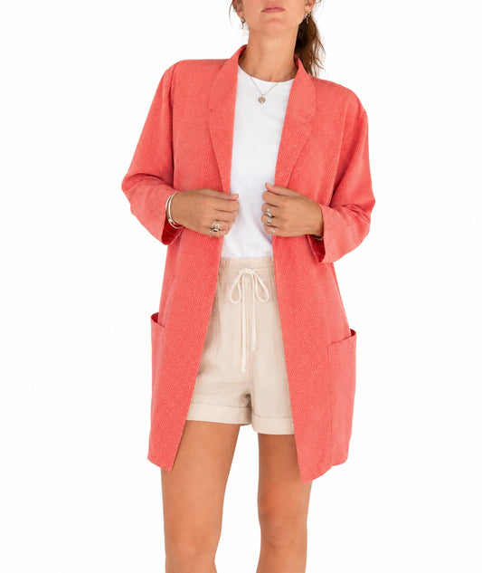 Veste blazer Darel corail à pois