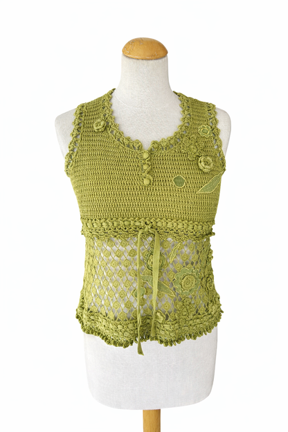 Haut crochet kaki Kenzo coton