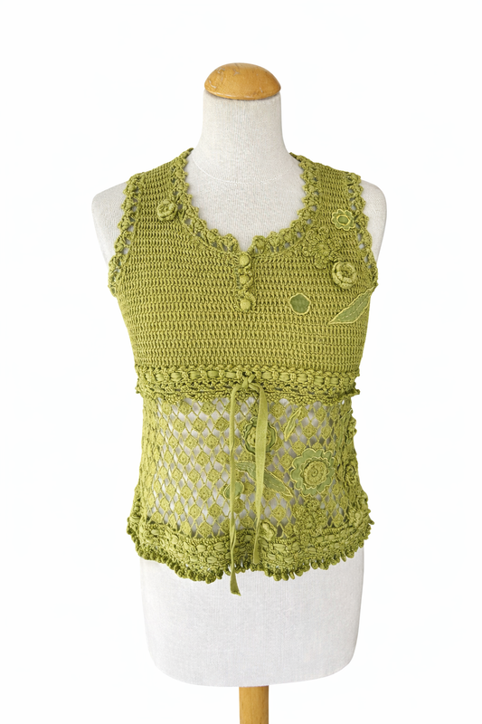 Haut crochet kaki Kenzo coton