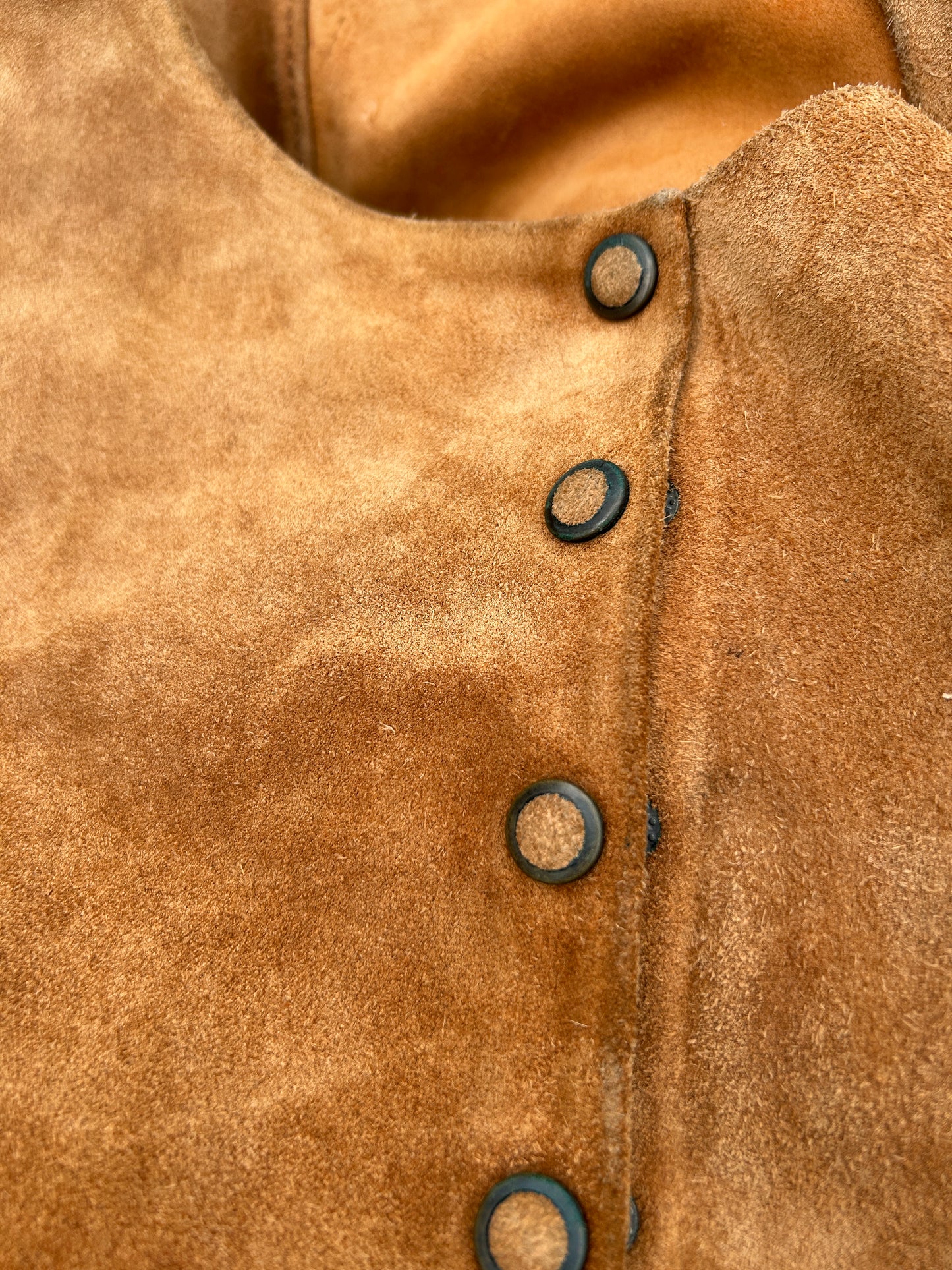 Veste courte en daim camel vintage