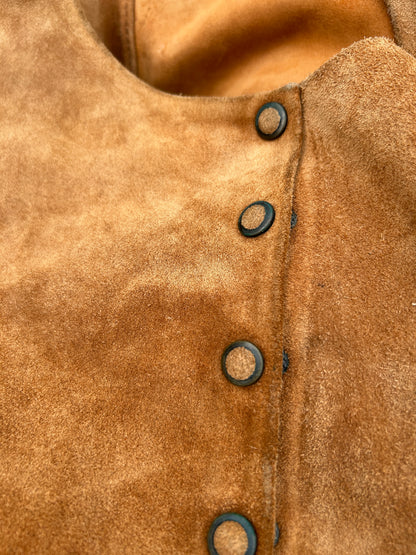 Veste courte en daim camel vintage