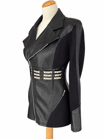 Veste vintage noire clouté simili