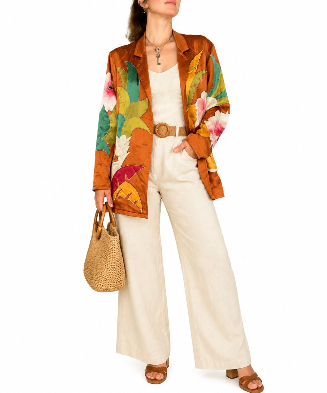 Blazer vintage Terracotta soie