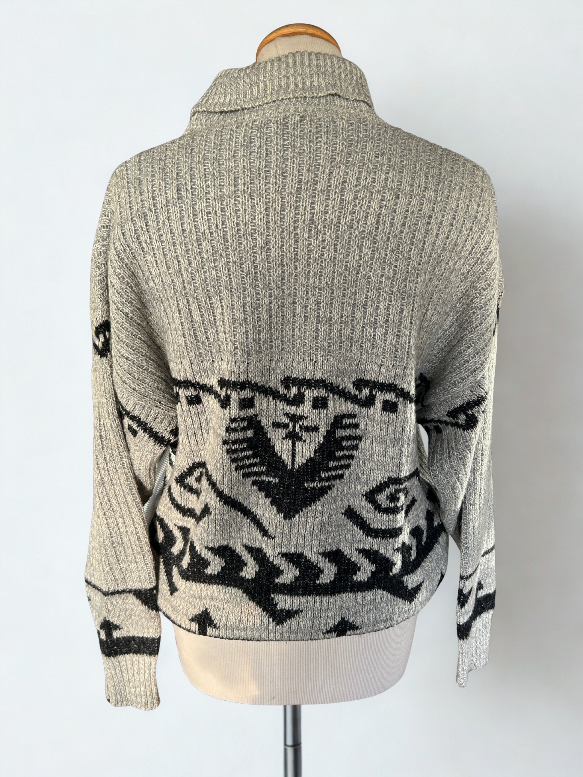 Pull vintage col châle motifs ethnique mixte la friperie vintage 25