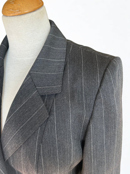 Veste blazer vintage gris à rayures la friperie vintage 25