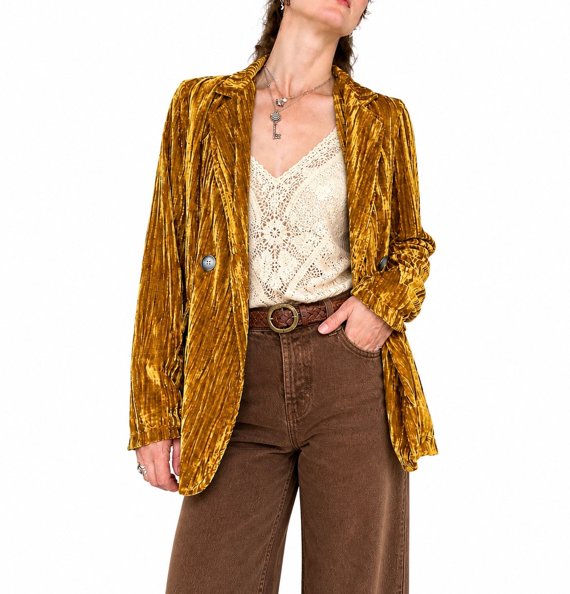 Veste velours doré vintage