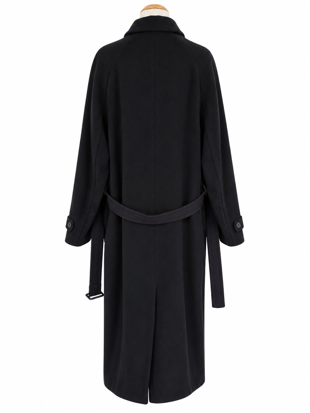 Manteau long vintage bleu marine laine
