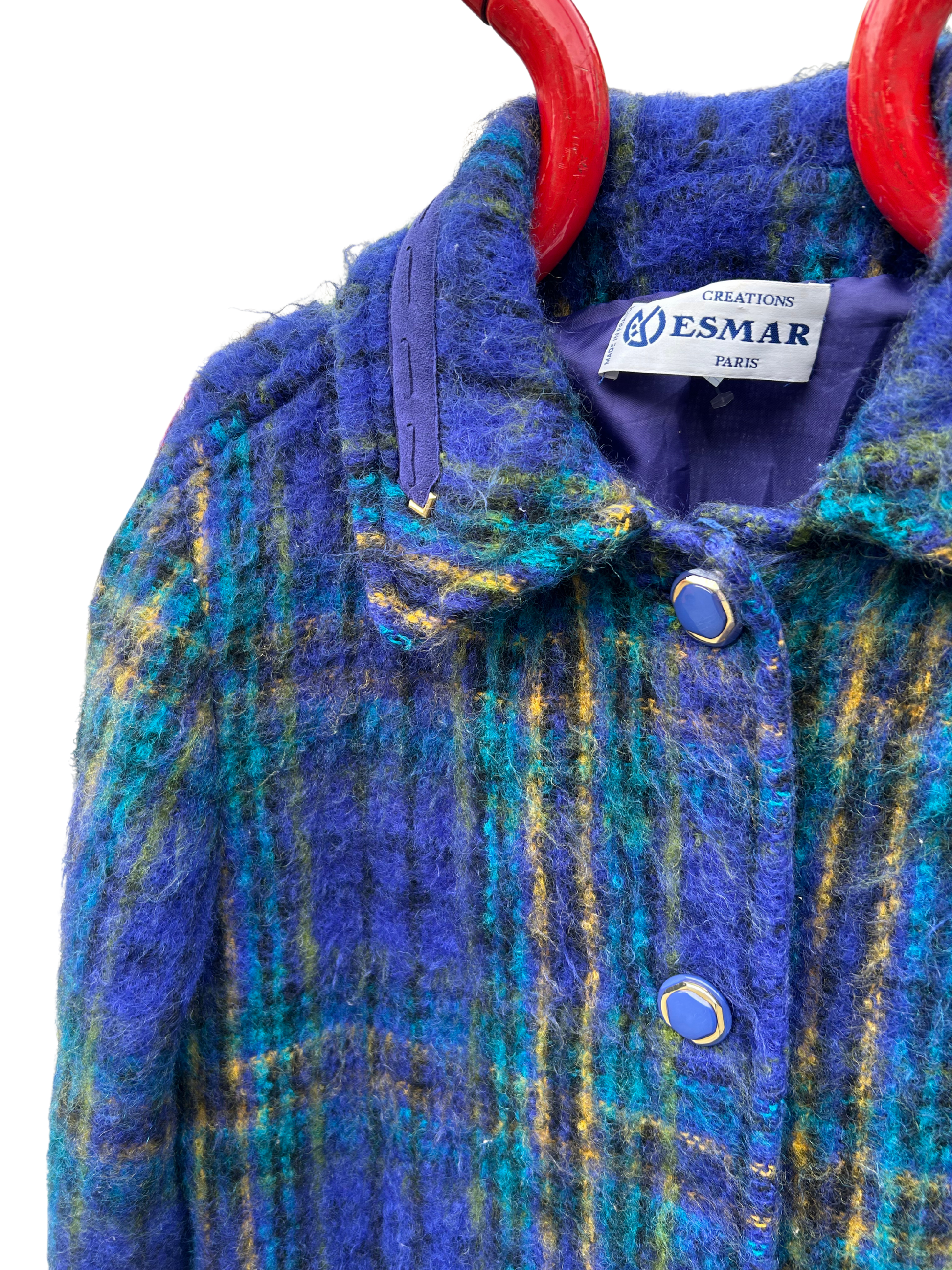Manteau vintage mohair vintage bleu - friperie vintage la friperie vintage 25