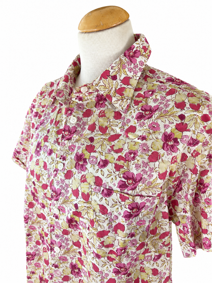 Chemisier fleuri vintage coton