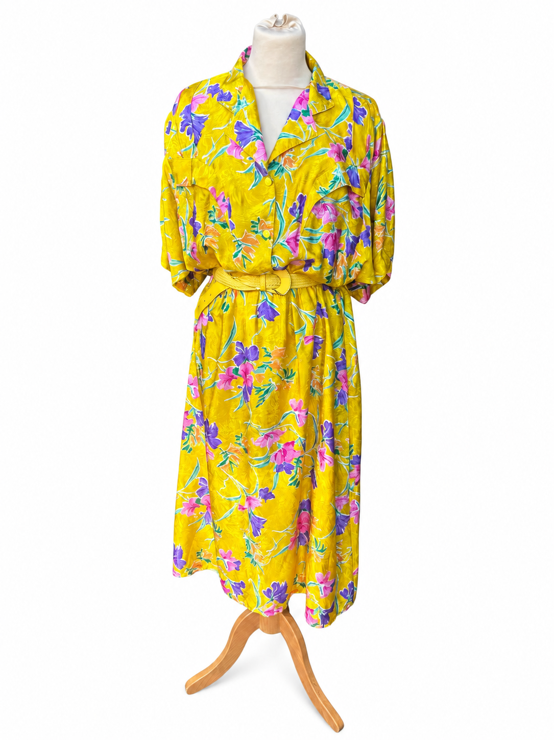 Robe vintage fleurie jaune