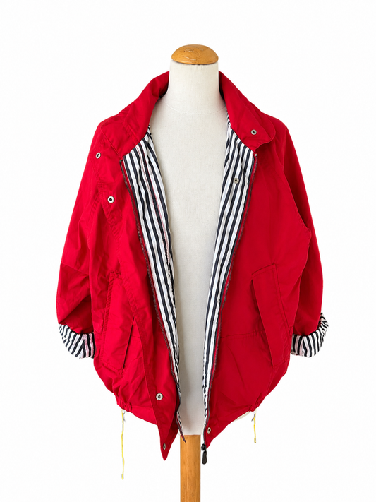 Veste vintage rouge doublure rayure