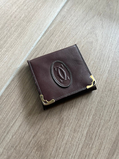 Porte monnaie Cartier vintage cuir Bordeaux la friperie vintage 25