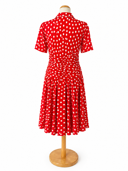 Robe vintage Louis Féraud rouge à pois