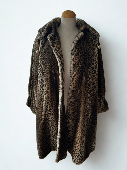 Manteau léopard vintage fausse fourrure la friperie vintage 25