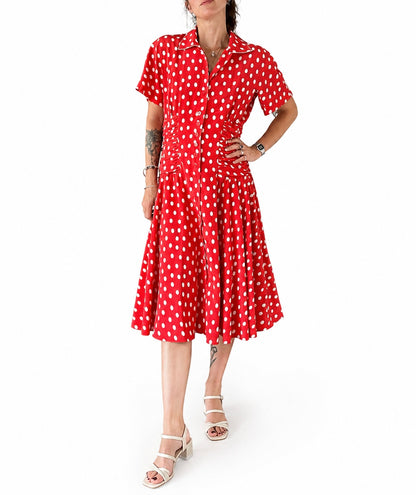 Robe vintage Louis Féraud rouge à pois