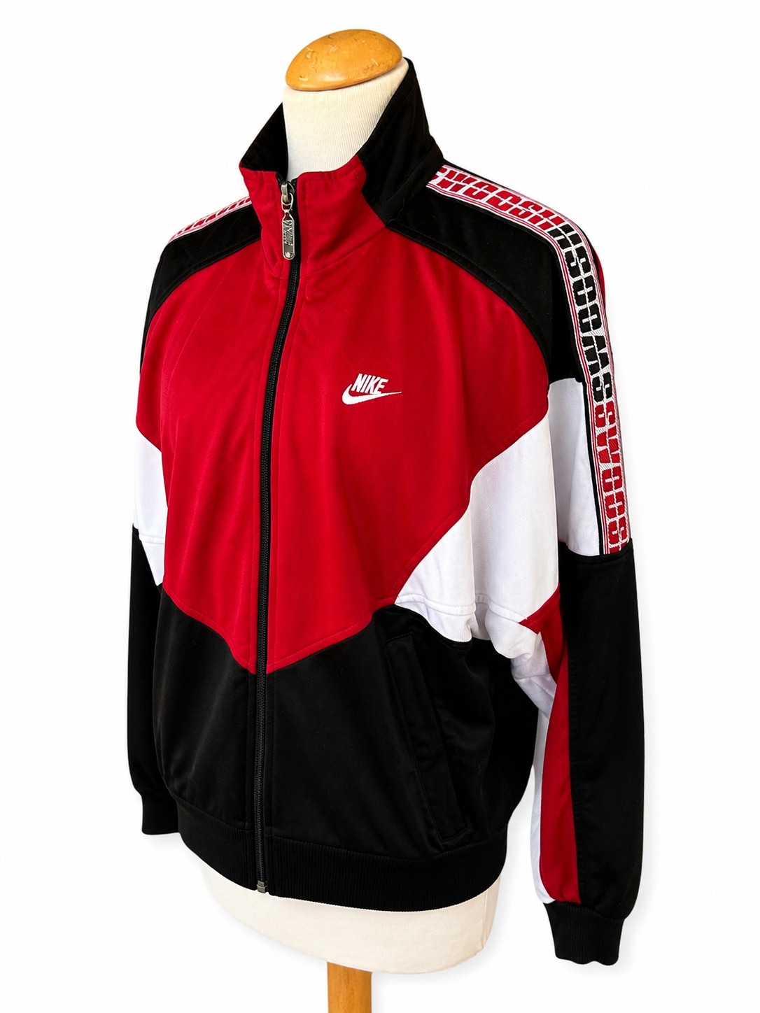 Veste Nike vintage zippée rouge noir 90